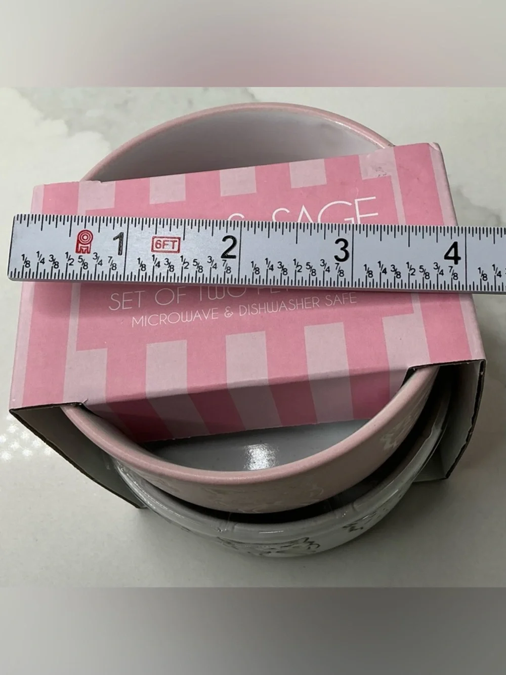 Luna & Sage PET BOWL CAT FACE WITH BOW PINK& IVORY NEW